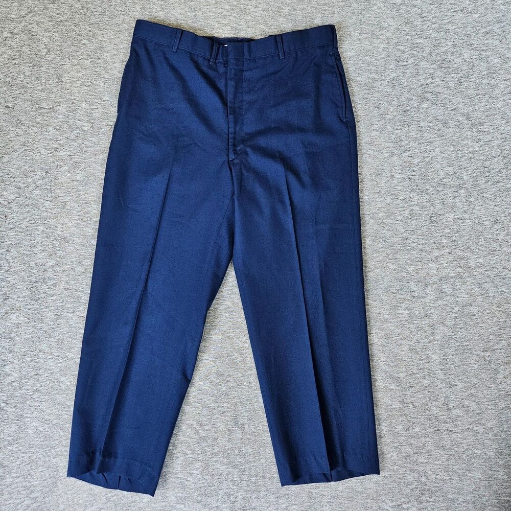 DSCP Tennessee Apparel Corp Service Trousers Polywool Blue Pleated Front 38R